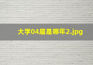 大学04届是哪年