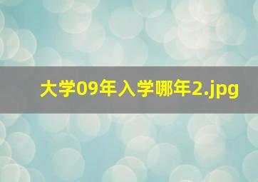 大学09年入学哪年