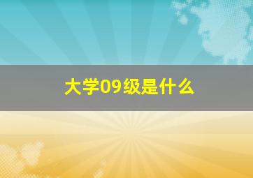 大学09级是什么