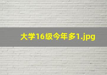大学16级今年多