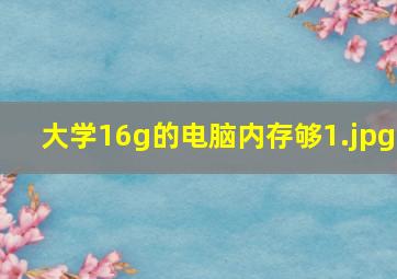 大学16g的电脑内存够