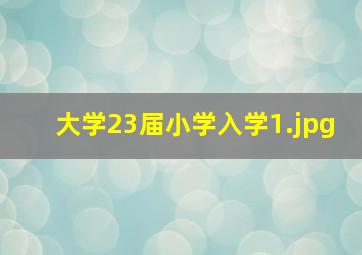 大学23届小学入学