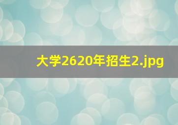 大学2620年招生