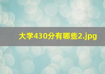 大学430分有哪些