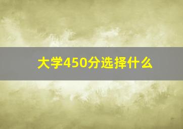 大学450分选择什么