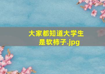 大家都知道大学生是软柿子