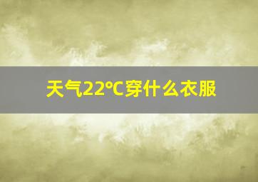 天气22℃穿什么衣服