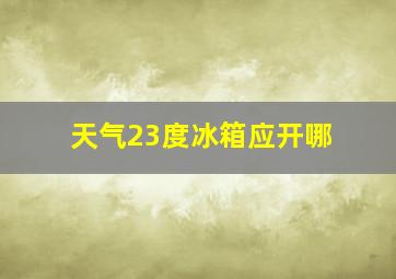 天气23度冰箱应开哪