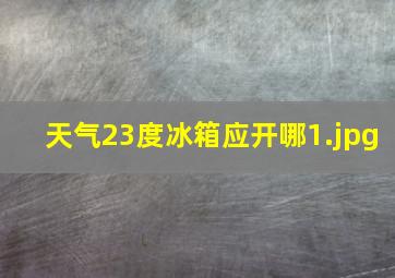天气23度冰箱应开哪