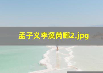 孟子义李溪芮哪