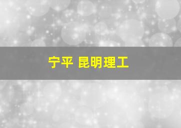 宁平 昆明理工