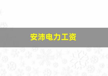 安沛电力工资