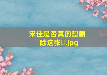 宋佳是否真的想删除这张�