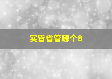 实皆省管哪个8