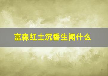 富森红土沉香生闻什么