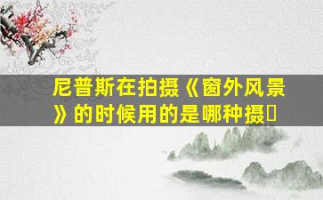 尼普斯在拍摄《窗外风景》的时候用的是哪种摄�