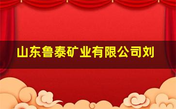 山东鲁泰矿业有限公司刘