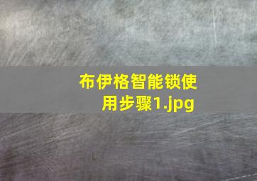 布伊格智能锁使用步骤
