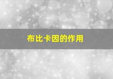 布比卡因的作用