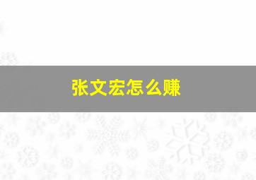 张文宏怎么赚