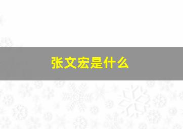张文宏是什么