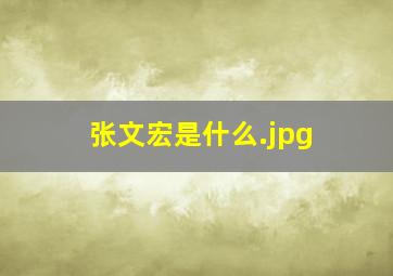 张文宏是什么