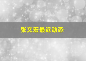 张文宏最近动态