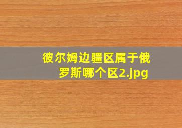 彼尔姆边疆区属于俄罗斯哪个区