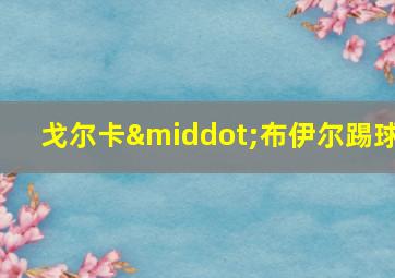 戈尔卡·布伊尔踢球