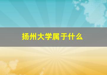 扬州大学属于什么