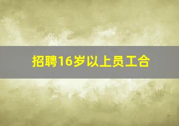 招聘16岁以上员工合