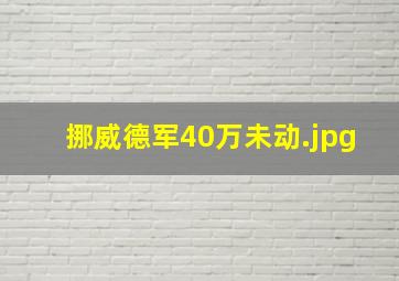 挪威德军40万未动