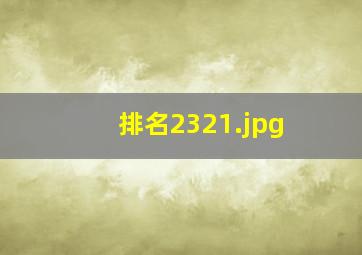 排名2321