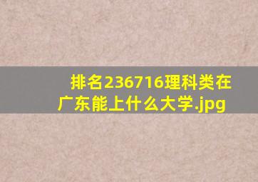 排名236716理科类在广东能上什么大学