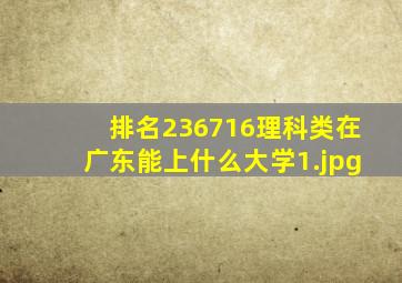 排名236716理科类在广东能上什么大学