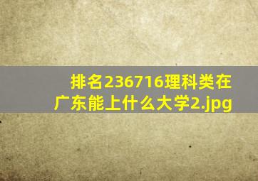 排名236716理科类在广东能上什么大学