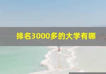 排名3000多的大学有哪