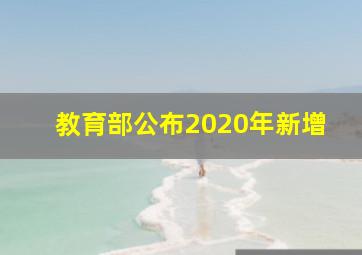 教育部公布2020年新增
