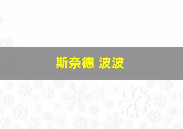 斯奈德 波波