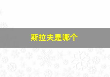 斯拉夫是哪个