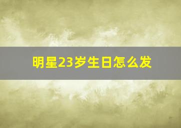 明星23岁生日怎么发