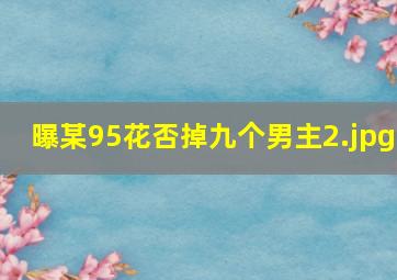 曝某95花否掉九个男主