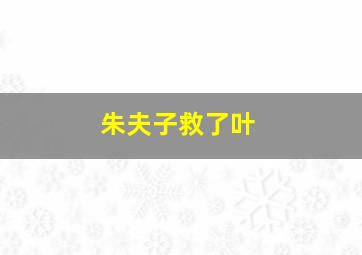 朱夫子救了叶