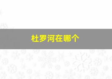 杜罗河在哪个