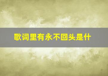 歌词里有永不回头是什