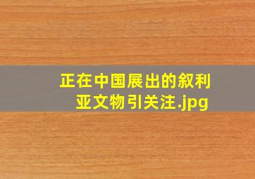 正在中国展出的叙利亚文物引关注