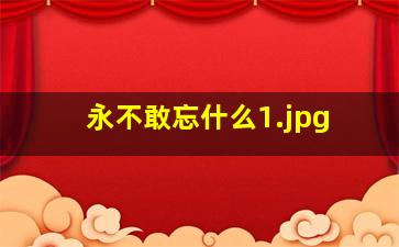 永不敢忘什么