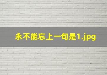 永不能忘上一句是