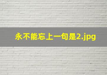 永不能忘上一句是