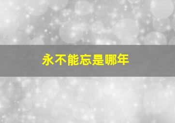永不能忘是哪年